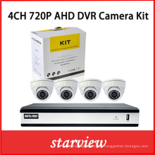 4CH H. 264 720 Ahd DVR con 4 cámaras de CCTV